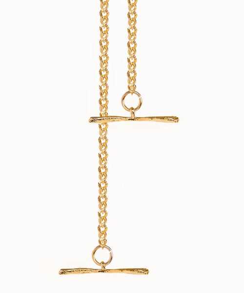 Gold Chain T-Bar Strap