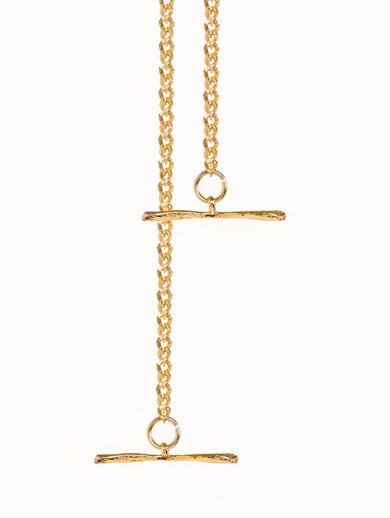 Gold Chain T-Bar Strap