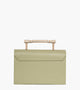 Vegan, plant based luxury handbag with top handle, back view
