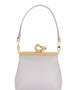 Nicole Lilac vegan handbag by Mashu, featuring a soft lilac hue, sleek structured design, and custom 24ct gold-plated brass hardware, crafted from sustainable vegan leather.