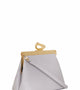 Side view of Nicole Lilac vegan handbag by Mashu, highlighting its minimalist design, soft lilac shade, and versatile adjustable strap for everyday elegance.