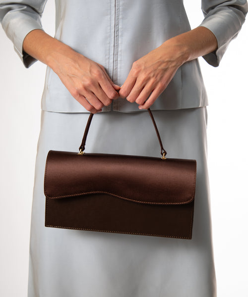 Daphne Brown and Brown Satin