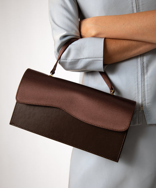 Daphne Brown and Brown Satin