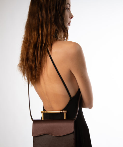 Iris Brown and Brown Satin