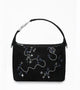 Black handbag with star and moon embroidery 