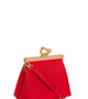 Mashu vegan handbag in red with gold hardware and vintage design with a contemporary twist.